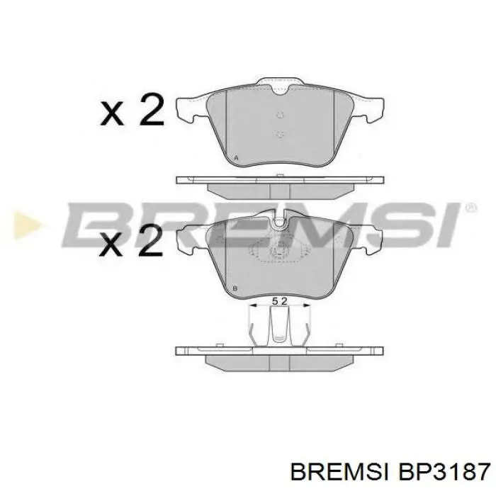 Купить BP3187 Bremsi Колодки тормозные