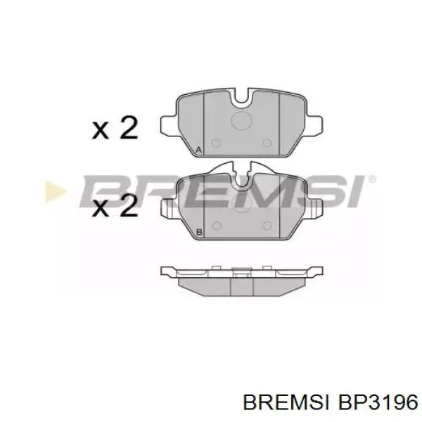 Задние тормозные колодки BP3196 Bremsi