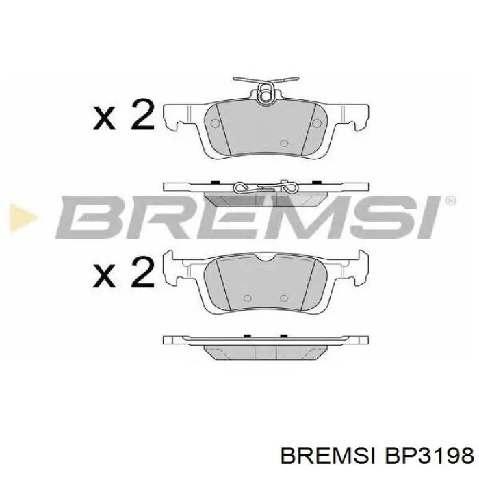 Купить BP3198 Bremsi Колодки тормозные задние, дисковые
