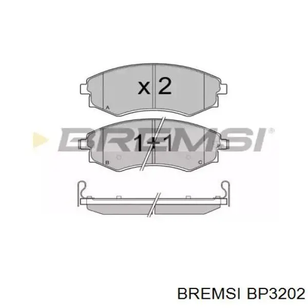 Передние тормозные колодки BP3202 Bremsi