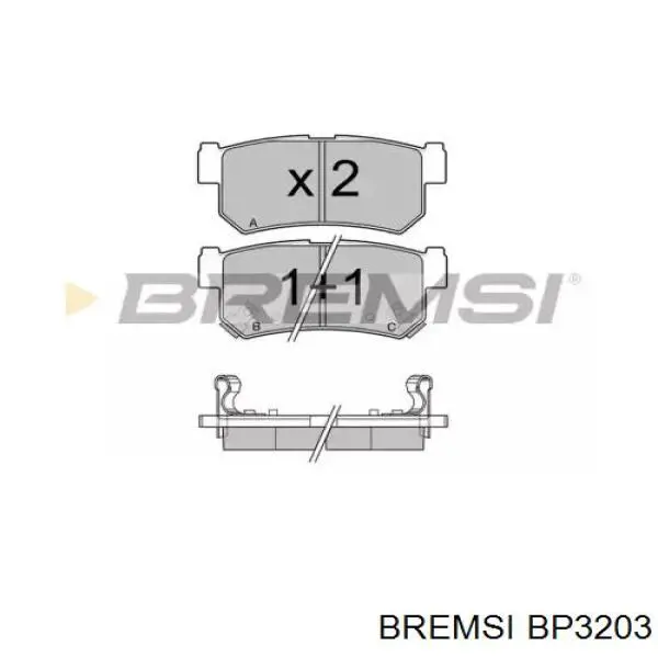 Задние тормозные колодки BP3203 Bremsi