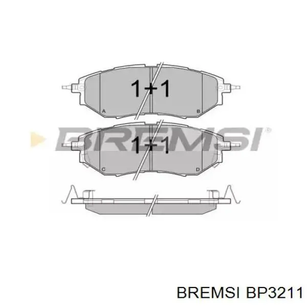 BP3211 Bremsi передние тормозные колодки
