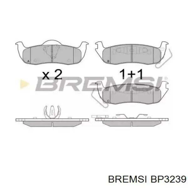 Задние тормозные колодки BP3239 Bremsi