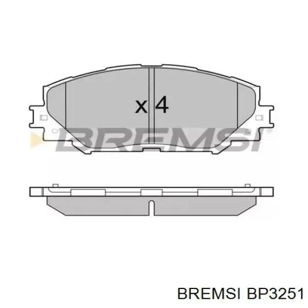 BP3251 Bremsi sapatas do freio dianteiras de disco