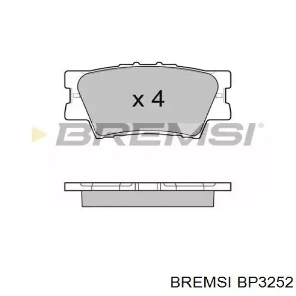 BP3252 Bremsi sapatas do freio traseiras de disco