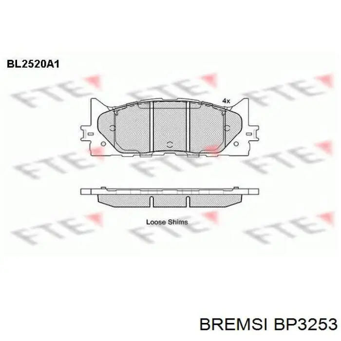 Колодки Bremsi BP3253 цена, от 24.64 USD