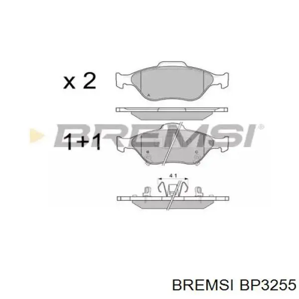 BP3255 Bremsi sapatas do freio dianteiras de disco
