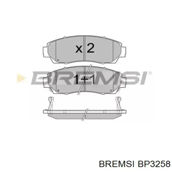 Передние тормозные колодки BP3258 Bremsi