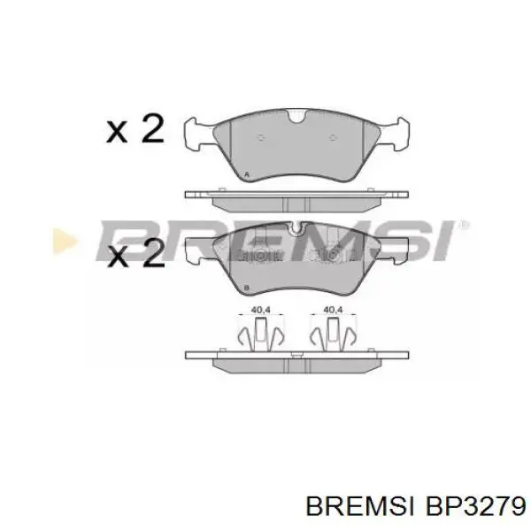 BP3279 Bremsi sapatas do freio dianteiras de disco