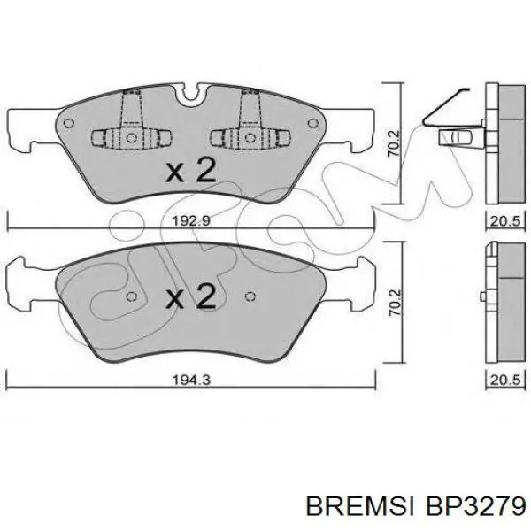 Тормозные колодки Bremsi BP3279