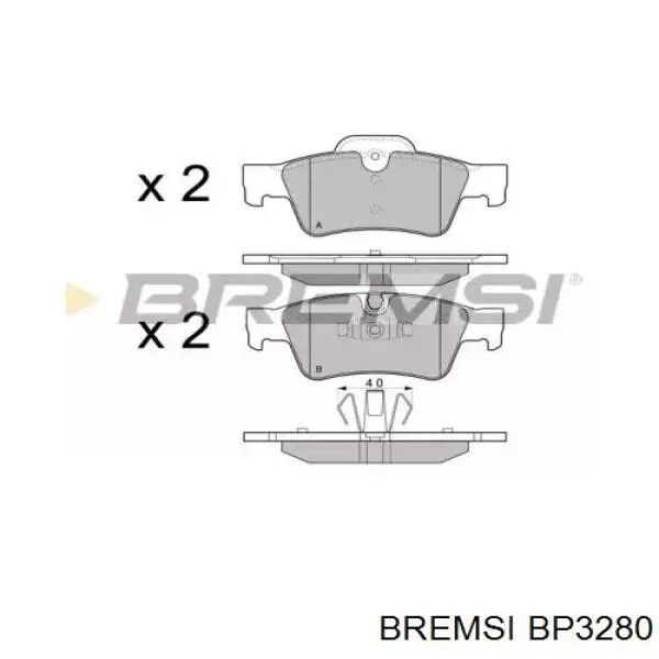 BP3280 Bremsi Колодки тормозные дисковые комплект