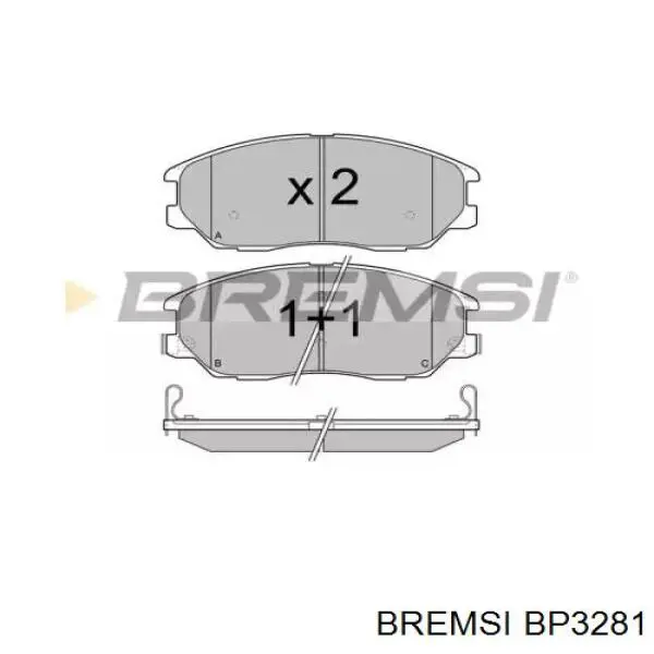 Передние тормозные колодки BP3281 Bremsi