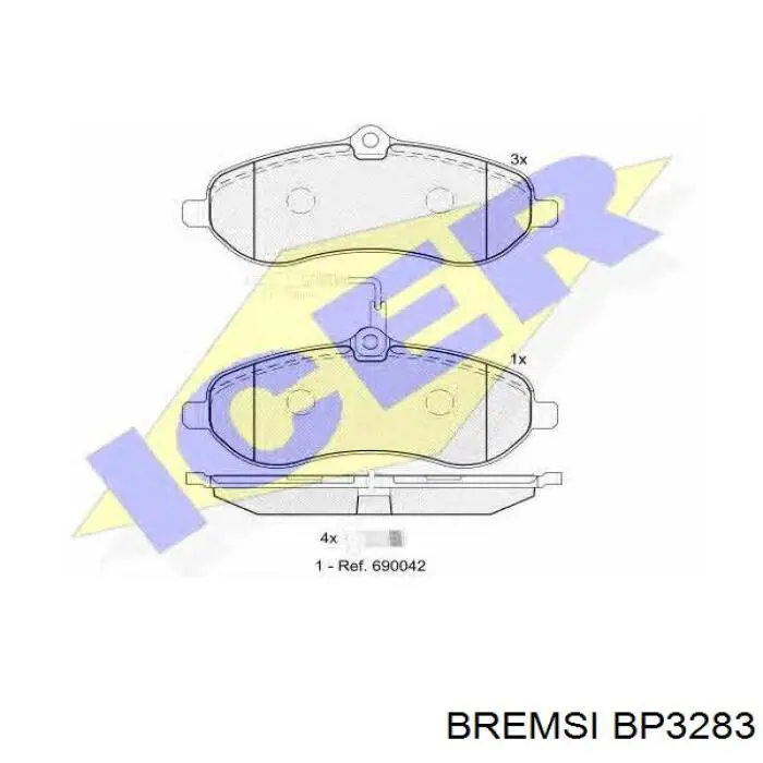 Купить BP3283 Bremsi Колодки тормозные