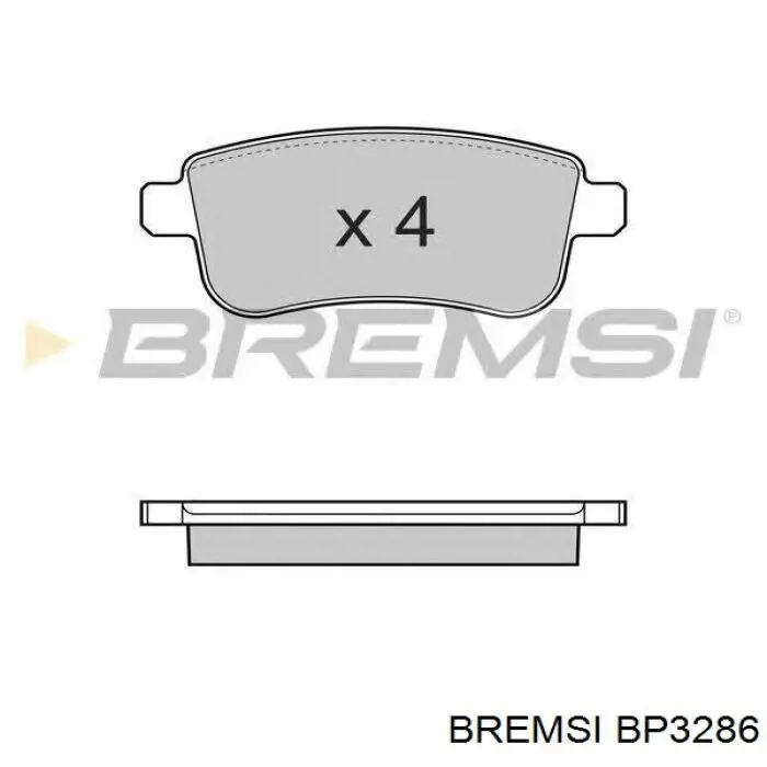 Купить BP3286 Bremsi Колодки тормозные задние, дисковые