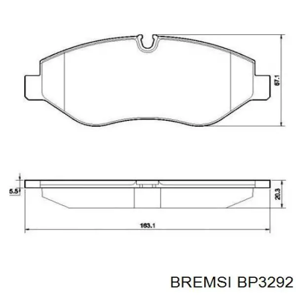 BP3292 Bremsi Колодки передние