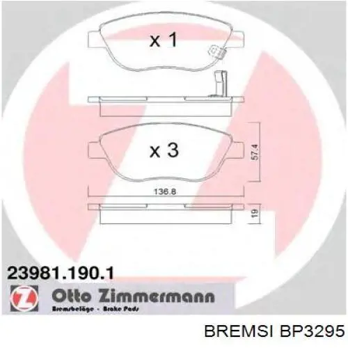 Колодки Bremsi BP3295 цена, от 26.46 USD