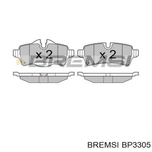 Задние тормозные колодки BP3305 Bremsi