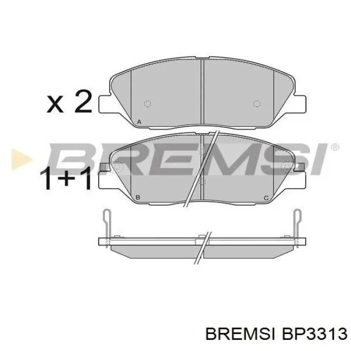 Pastillas de freno delanteras BP3313 Bremsi