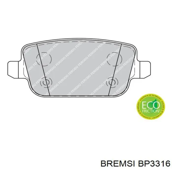 Купить BP3316 Bremsi Колодки тормозные