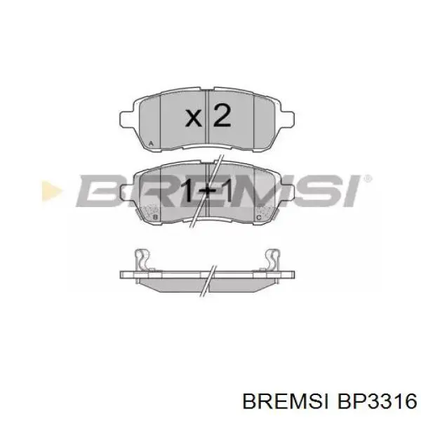 Передние тормозные колодки BP3316 Bremsi