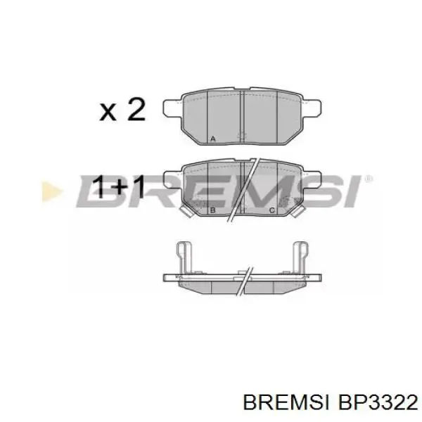 Задние тормозные колодки BP3322 Bremsi