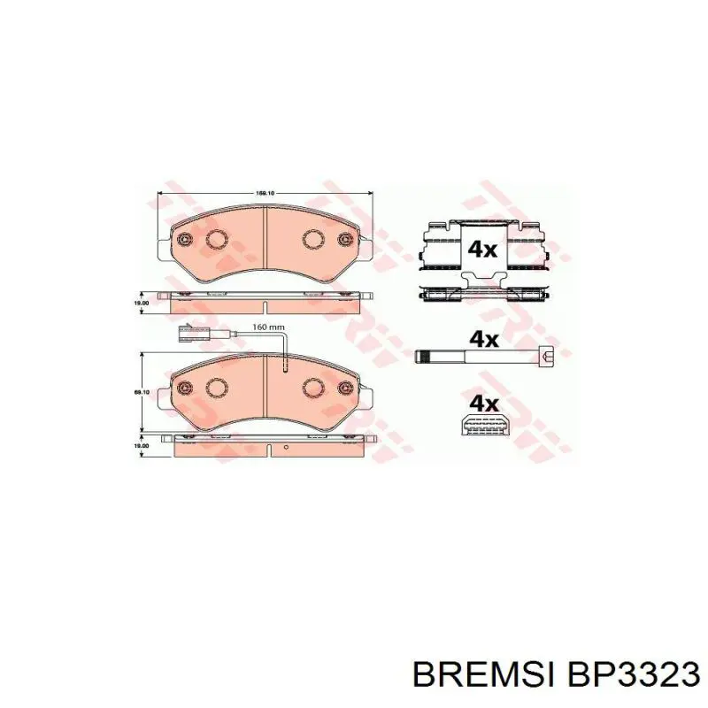 Передние тормозные колодки BP3323 Bremsi