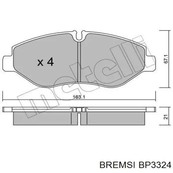 Передние тормозные колодки BP3324 Bremsi