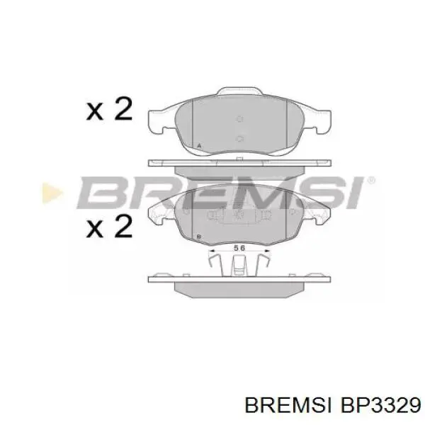 Передние тормозные колодки BP3329 Bremsi