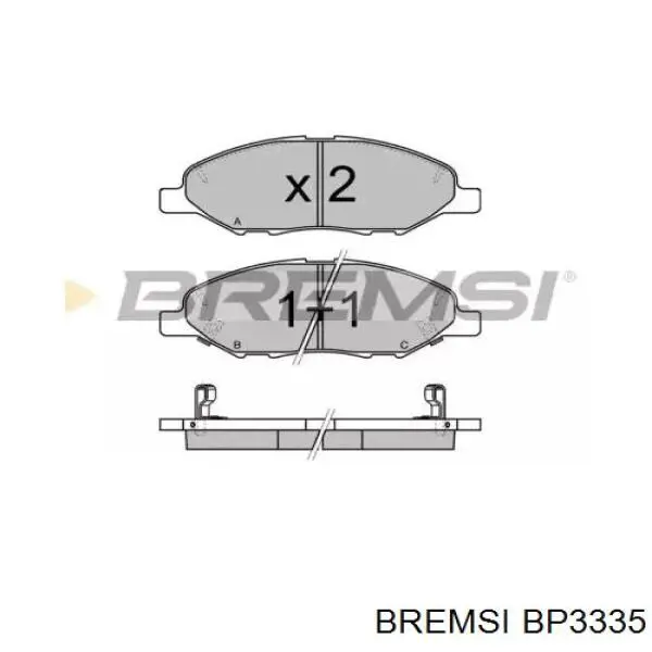 BP3335 Bremsi sapatas do freio dianteiras de disco