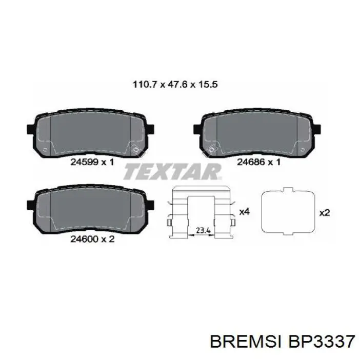 Колодки дисковые  Bremsi BP3337 цена, от 18.12 USD