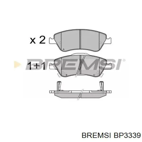 BP3339 Bremsi sapatas do freio dianteiras de disco
