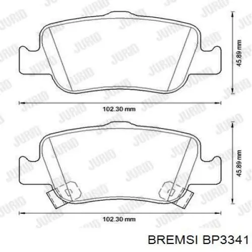Купить BP3341 Bremsi Колодки тормозные задние, дисковые