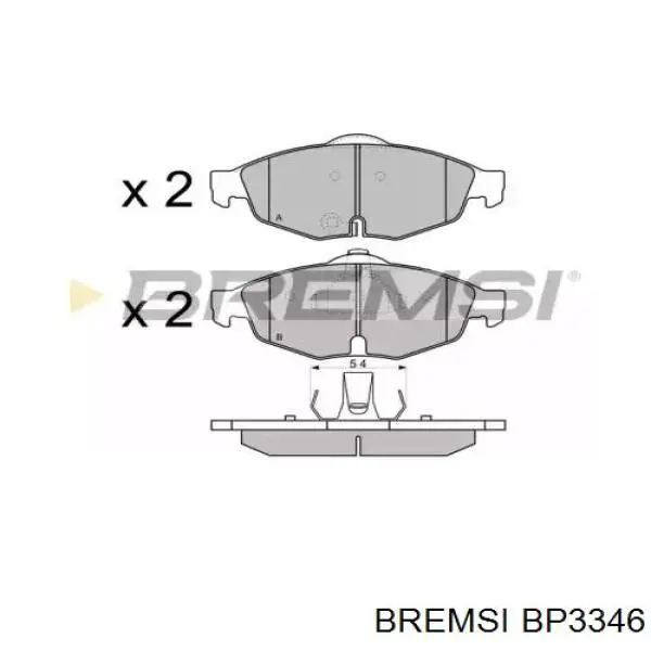 Передние тормозные колодки BP3346 Bremsi