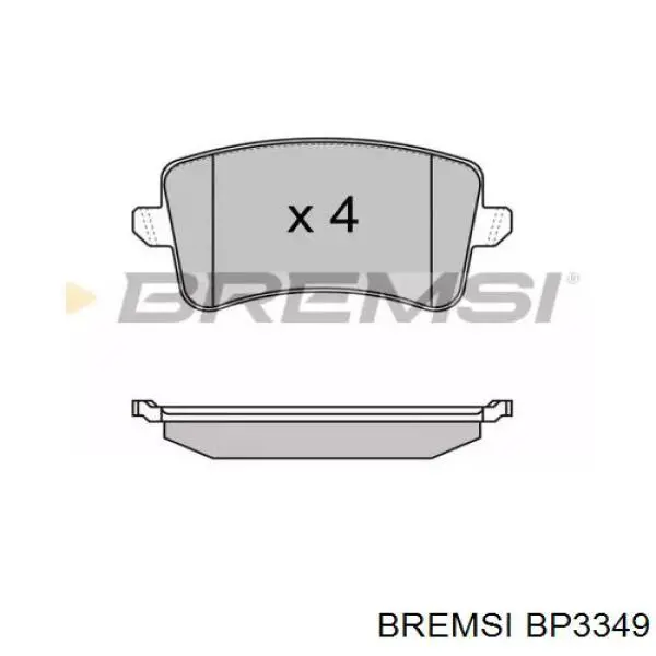 Задние тормозные колодки BP3349 Bremsi