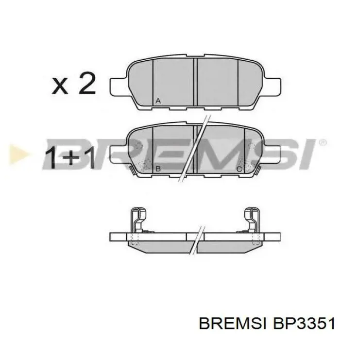Колодки гальмові задні, дискові BP3351 Bremsi