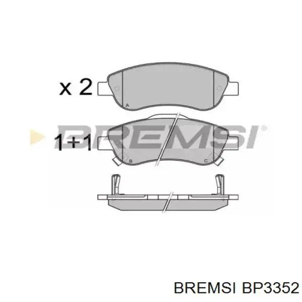 BP3352 Bremsi передние тормозные колодки