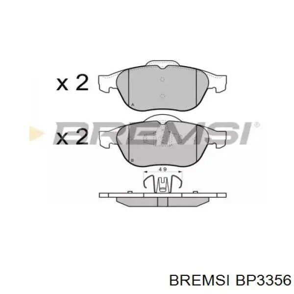 BP3356 Bremsi передние тормозные колодки