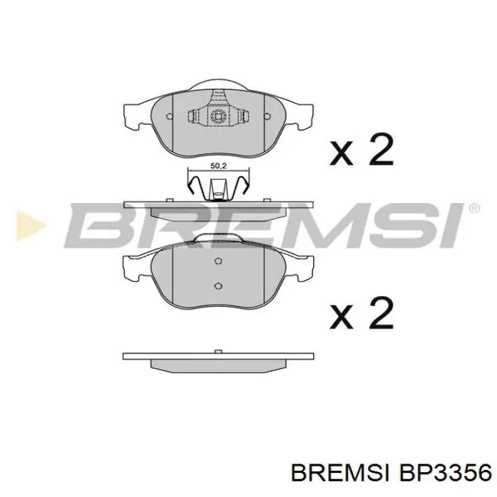 Pastillas freno delanteras BP3356 Bremsi