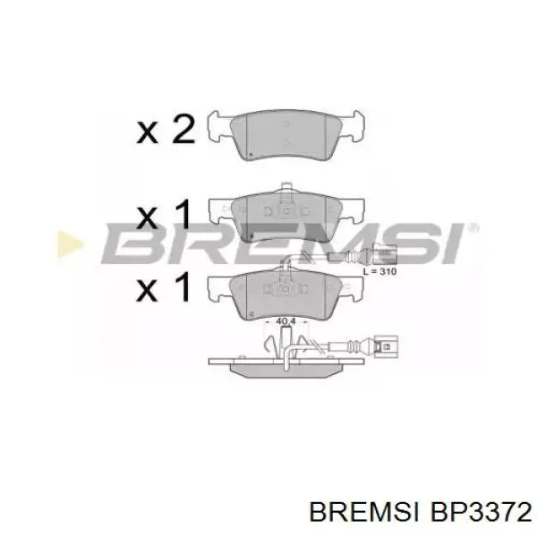 Задние тормозные колодки BP3372 Bremsi