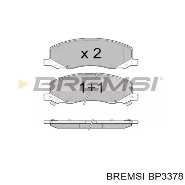 Передние тормозные колодки BP3378 Bremsi