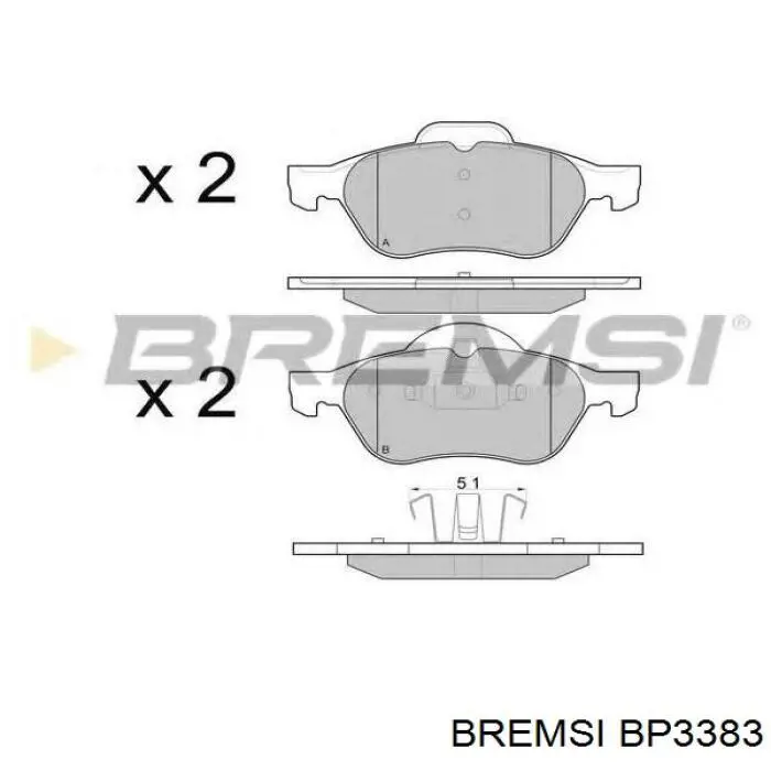 Купить BP3383 Bremsi Колодки тормозные