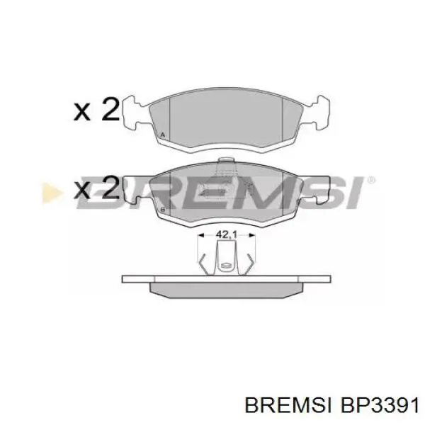 Передние тормозные колодки BP3391 Bremsi