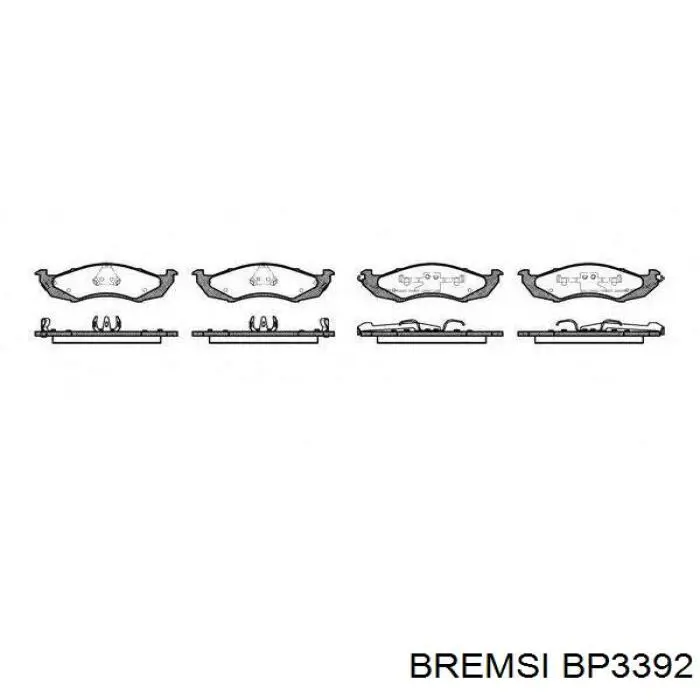 Колодки гальмівні передні, дискові BP3392 Bremsi