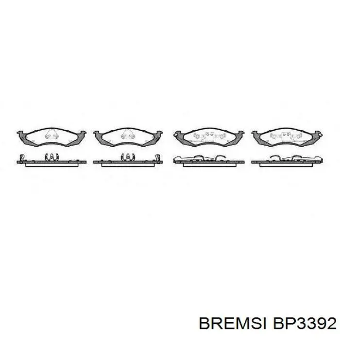 Pastillas de freno delanteras BP3392 Bremsi