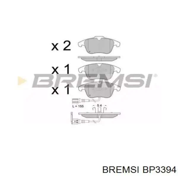 Купить BP3394 Bremsi Колодки тормозные