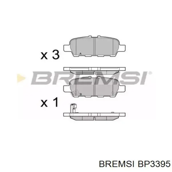 BP3395 Bremsi sapatas do freio traseiras de disco