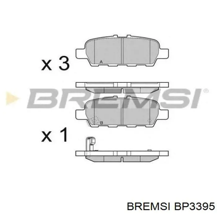 Колодки гальмові задні, дискові BP3395 Bremsi