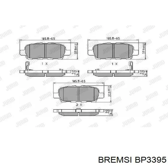 Купить BP3395 Bremsi Колодки тормозные задние, дисковые