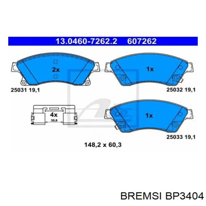 Тормозные колодки Bremsi BP3404