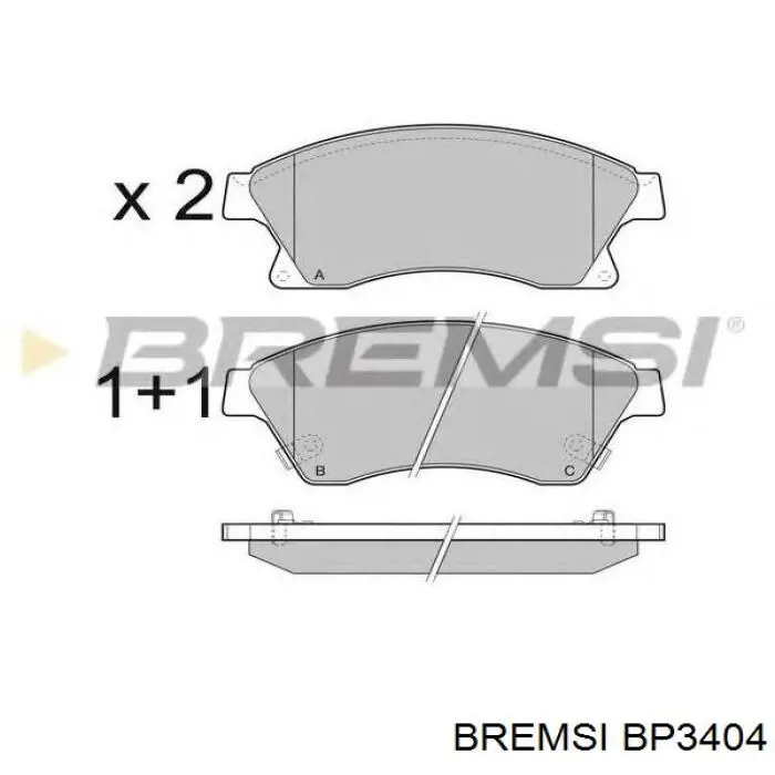 Pastillas de freno delanteras BP3404 Bremsi